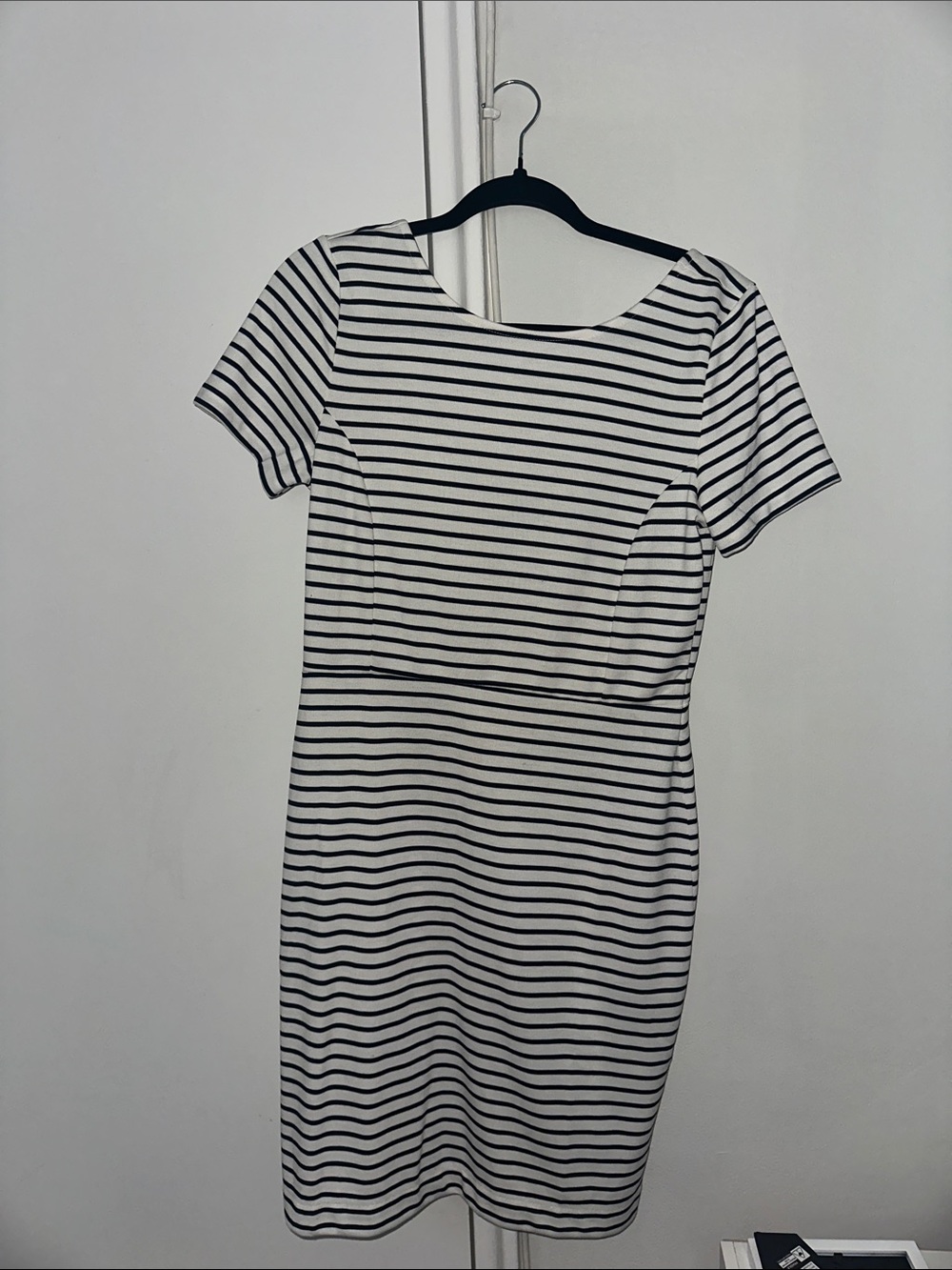 Banana Republic Black and White Striped Mini Dress